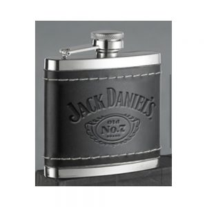 Jack Daniel’s Stainless Steel Leather Cover 4oz. Flask