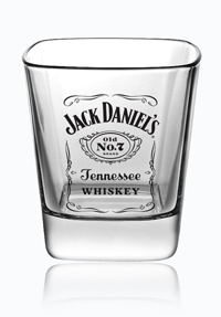 Jack Daniel Label Logo DOF Glass