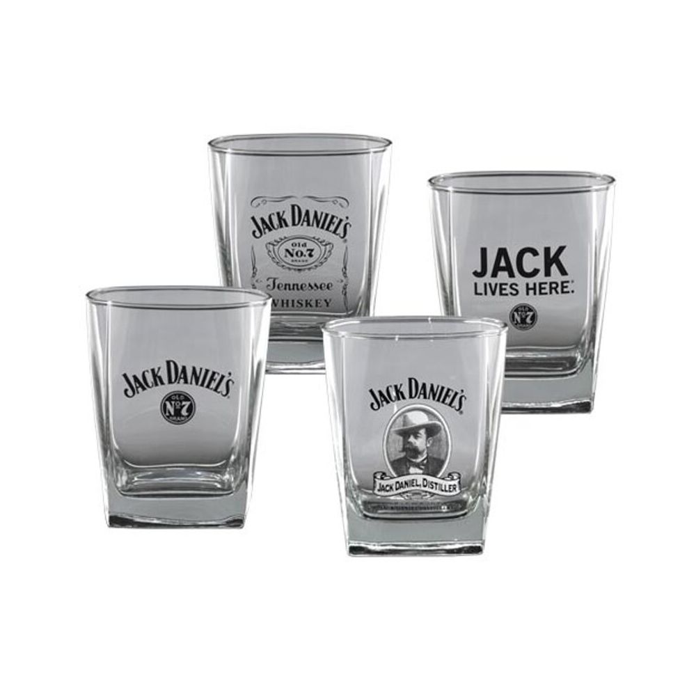 Jack Daniel's Glasses Set of 4 Glasses Jackies Gift Gallery